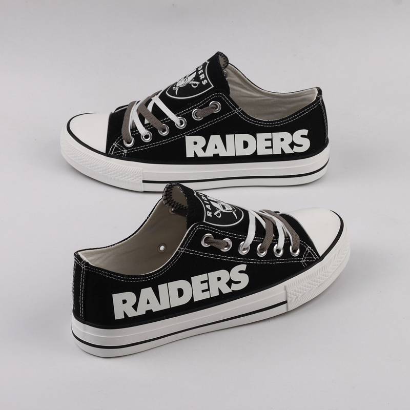 Women's NFL Oakland Raiders Repeat Print Low Top Sneakers 005